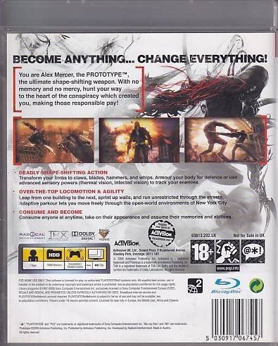 Prototype - PS3 (B Grade) (Genbrug)
